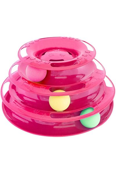 Glipet Tower Of Tracks Ball Round Cat Toy Violet - 24 X 13 Cm