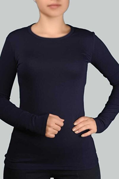 Altobeh Довгий рукав, велосипедний комір, еластична трикотажна тканина, жіночий боді - світло-синій