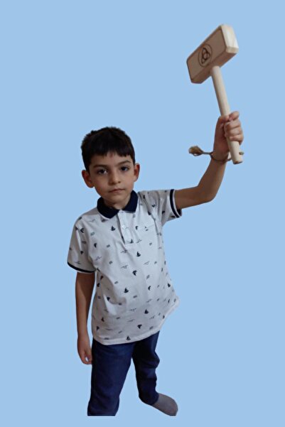 Ahtek Wooden Toy Set, Wonder Woman Shield + Sword and Wooden Tor (thor) Tow Truck