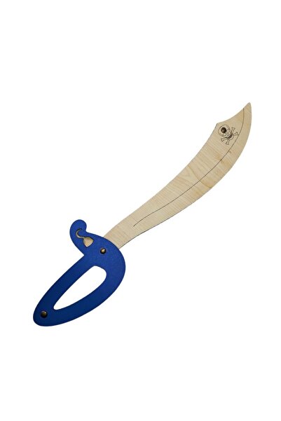 Ahtek Wooden Toy Set, Pirate Shield and Sword, Blue