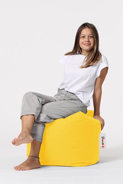 EARMUT Kare Puf Oxford Sarı