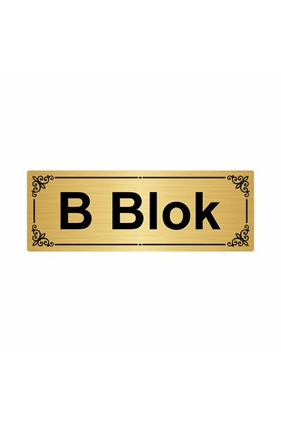 Özarslan Dizayn لوح توجيه معدني ذهبي اللون مقاس 7 × 20 سم من B Block