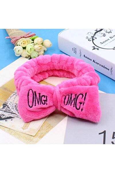 Çılgıntrend Bow Omg Coral Plush Hair Band Bandana Pink