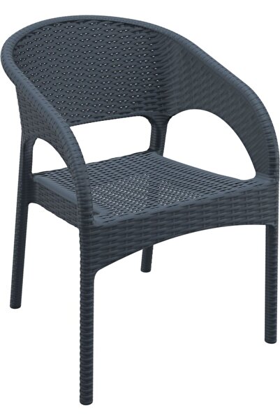 Siesta 808 Panama Rattan Desenli Bahçe Koltuk Gri