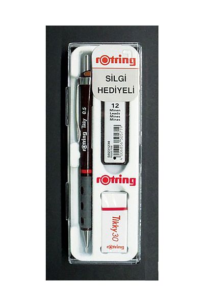 Rotring Tikky School Set 0.5 Mm Claret Red Versatile Pen + Eraser + Nib