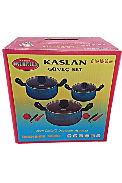 abnturk Yanmaz Yapışmaz Indüksiyon Ocak Uyumlu Özaslanlılar Güveç Seti 16-18-...