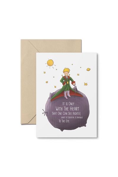HRS Postcard - Greeting Card & Envelope60 - Little Prince - Friendship Friendship Love