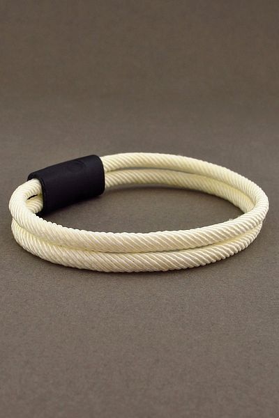 Solfera Cream Color Two Rows Metal Magnet Men's Bracelet M013w