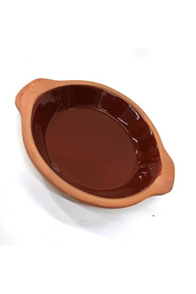 abnturk Prrofesyonel Yuvarlak Natural Çömlekçi Toprak Yumurta Sahanı 23 x 3 cm
