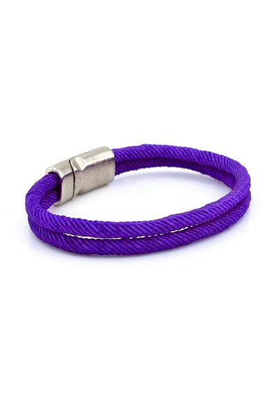 Solfera Purple Colored Two Rows Metal Magnet Men's Bracelet M013u