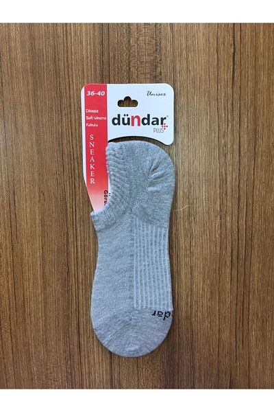 Dündar Unisex γκρι βαμβακερές κάλτσες χωρίς ραφή αθλητικών παπουτσιών 3 τεμαχίων