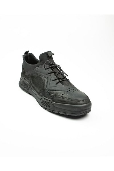 MARCOMEN Scootland 14184 Black Leather Men's Casual Shoes Black-40