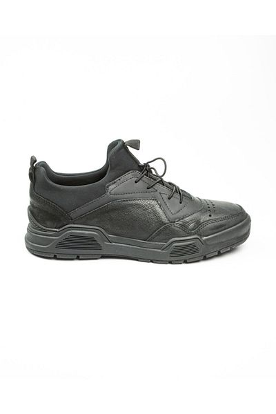 MARCOMEN Scootland 14184 Black Leather Men's Casual Shoes Black-40