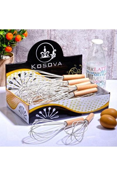 Kosova Silicone Whisk Bamboo Cream - Slk-256