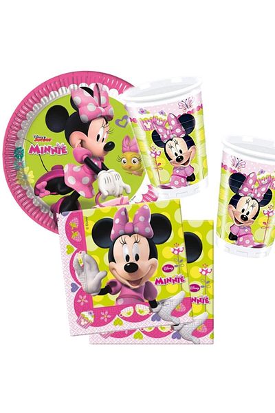 Minnie Mouse طقم عيد ميلاد فاخر لـ 16 شخصًا