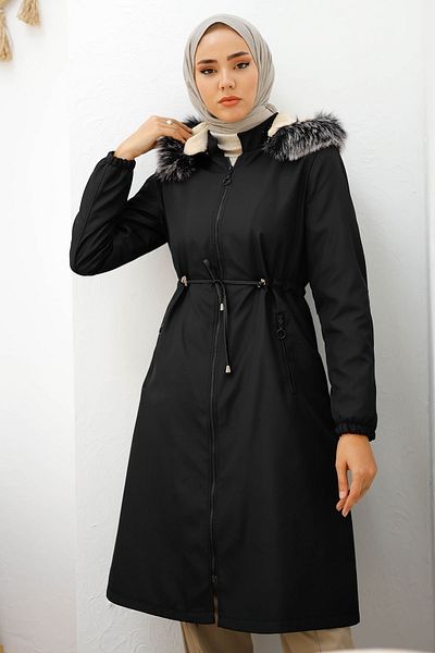 InStyle 4601 Bunda odolná proti dešti s fleecem uvnitř - černá