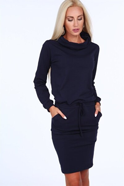 fasardi Belden Bağlamalı Balıkçı Yaka Elbise