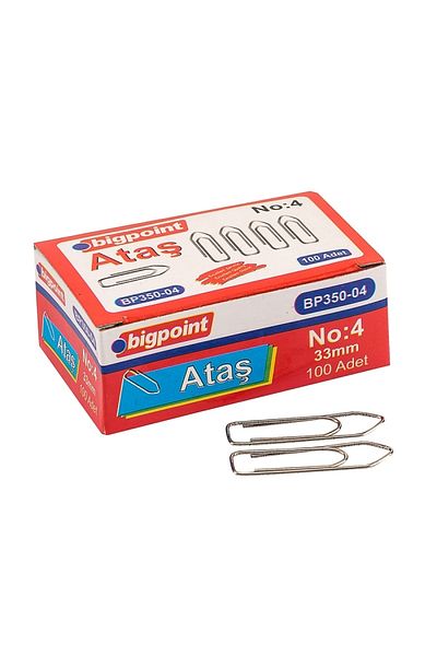 Bigpoint Nickel Paper Clip No:4 - 33mm Box of 10