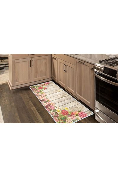 Colorix Carpet Non-Slip Base Countertop Kitchen Mat 75x150 Cm No: 405