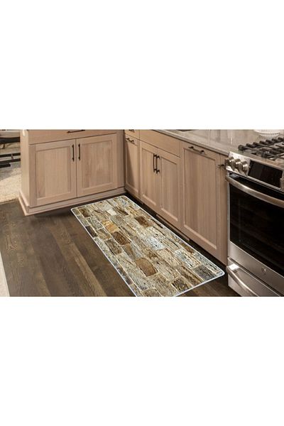Colorix Carpet Non-Slip Base Countertop Kitchen Mat 75x150 Cm No: 017