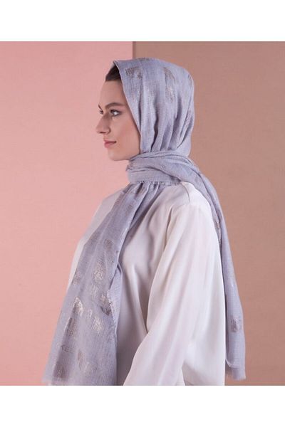 Artikel Blue Gilt Patterned Full Mesh Shawl, Neck Collar, Scarf