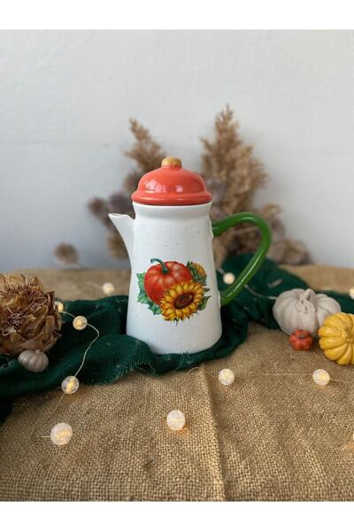 Handmadesign Kapaklı El Yapımı Seramik Sürahi Bal Kabaklı Ayçiçekli Pumpkin G...