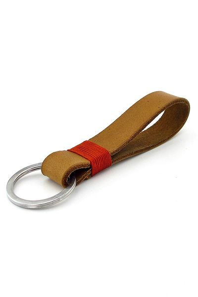 Solfera Tan Colored Original Leather String Wrapped Keychain - Kc909