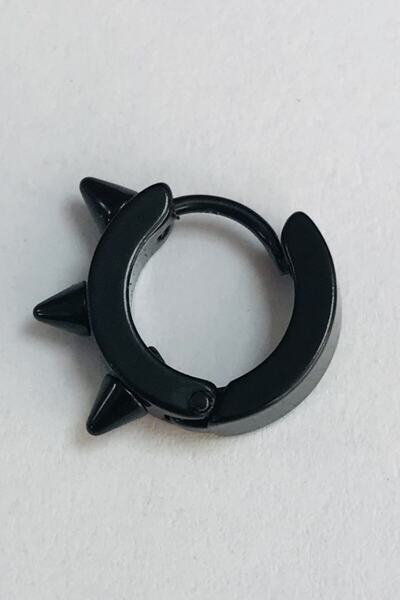 staınless steel Black Studded Steel Earrings - Single Pack