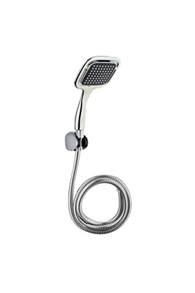 Kaşbaşı Home Siyah Kare Banyo Duş Seti Hortum Mafsal Ve Başlık Set