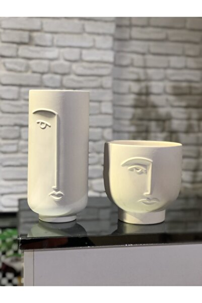 Şirin Hobi Dünyası Seramik 2 Li Vazo Takım