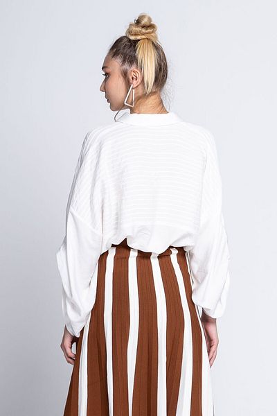 Tuba Ergin Oversize Ribbed Bayoo Shirt