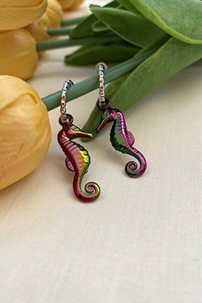 Leerybee الكروم النيون اللون أقراط فرس البحر مضاد الأرجية