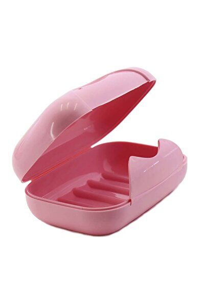 Genel Markalar Sabunluk Kilitli Kapaklı Sabun Saklama Kutusu Pembe Mavi Beyaz