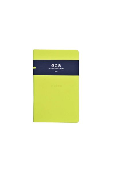 Ece Ajanda Ece Notebook - Yalıkavak 13X21 - Striped Yellow