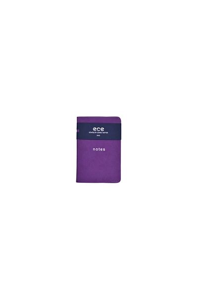 Ece Ajanda Ece Notebook - Silvery 9X13.5 - Striped Purple