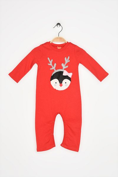 Koton Unisex Baby Red New Year Themed Jumpsuit 0KNG13234OK