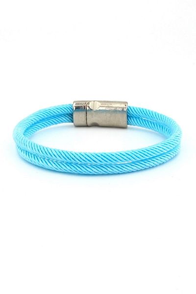 Solfera Light Blue Two Row Magnetic Clip Men's Bracelet M013y