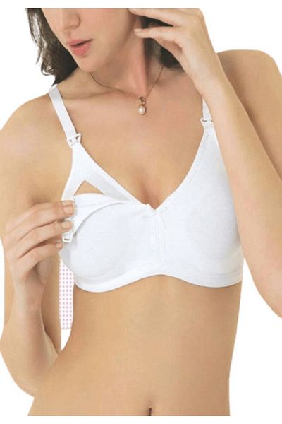 by HW Sutien pentru alăptare de maternitate, alb, premium, confortabil pentru femei