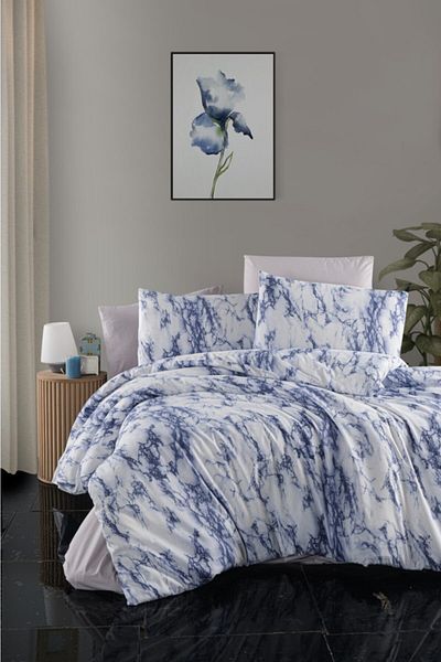 Mulberry Marble Double Duvet Cover Set 4 Pieces 200*220 Blue