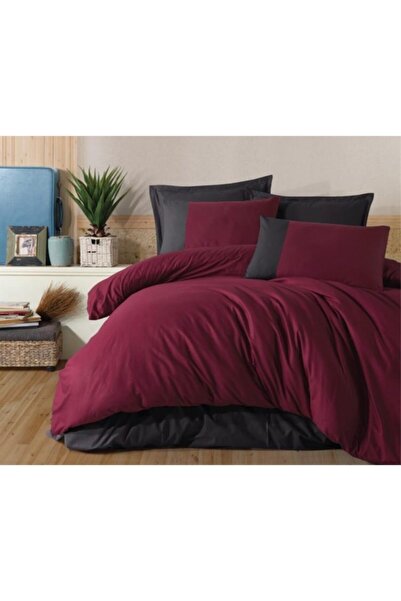 Clasy Butik Nevresim Takmı Çift Kişilik Pure V6 Bordo