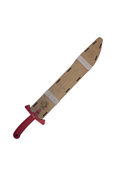 Ahtek Özel Tasarım Ahşap Oyuncak Kınlı Kılıç, Kırmızı