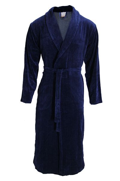 Lucy and Home Μπλε Navy Velvet, Viscose Dressing Gown