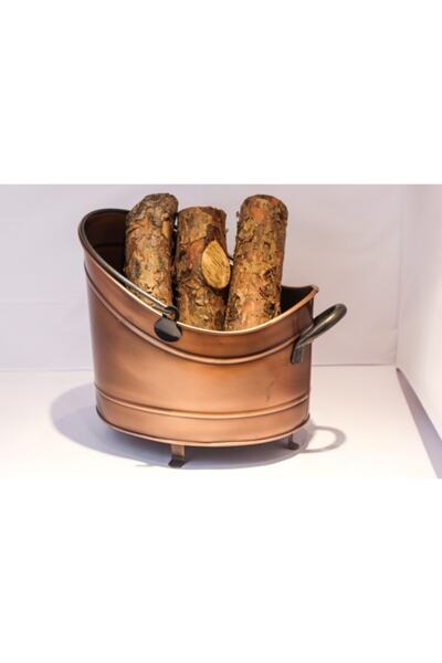 RAK CONCEPT Ayaklı Oval Bakır Odun Kovası 31cm X 35 Cm