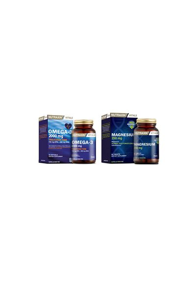 Nutraxin Omega 3 Fish Oil - 2000 Mg 60 Soft Capsules + Magnesium Citrate 250 Mg 60 Tablets