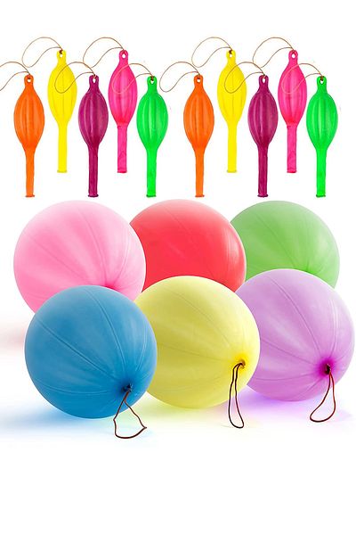 Parti dolabı 10 Punch Balloons with Elastic Mixed Color