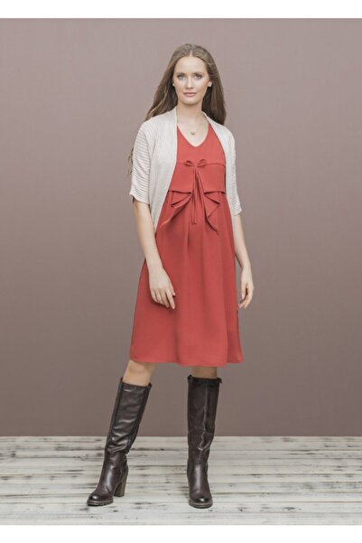 Genel Markalar Bağcık Detaylı Kısa Hamile Elbise