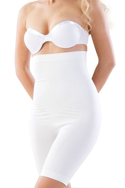 Bestin Women's White High Waist Long Leg Maternity Shape Boxer Corset