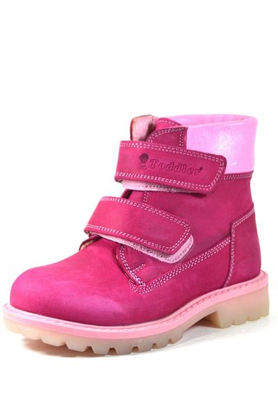 Toddler T.1021 Γνήσιες δερμάτινες φούξια μπότες για κορίτσια