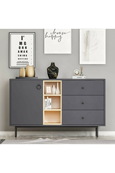 Meltem Çelik - BMdekor Konsol Doğal Antrasit