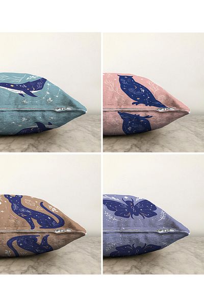 Realhomes Set de huse de pernă, tricot Raschel, cu imprimeu animal, cu două fețe, abstract
